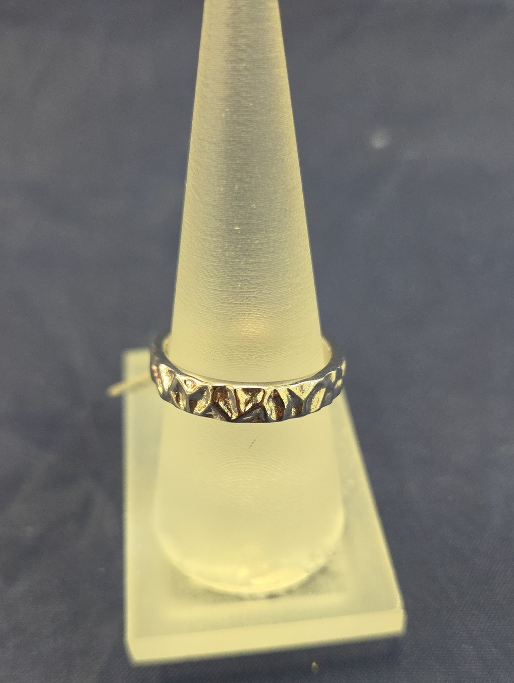 Sterling Silver Textured Band Ring - Silver